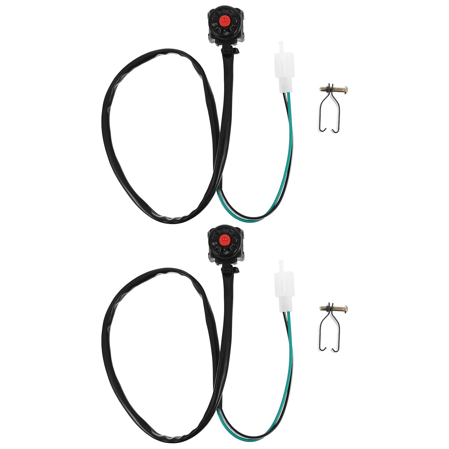 2pcs Motorcycle Kill Stop Switch Button for ATV Dirt Bike Handlebar, Universal Engine Off Starter Switch Compatible with Off-Road Powersports