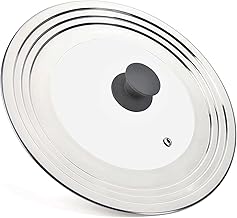 WishDirect Universal Pans Pots Lid Cover Fit All 8.25 Inch to 12 Inch Pots Pans Woks Compatible with 12" Lodge Cast Iron Skillet, Stainless Steel and Glass Frying Pan Lid with Heat Resistant Silicone Knob
