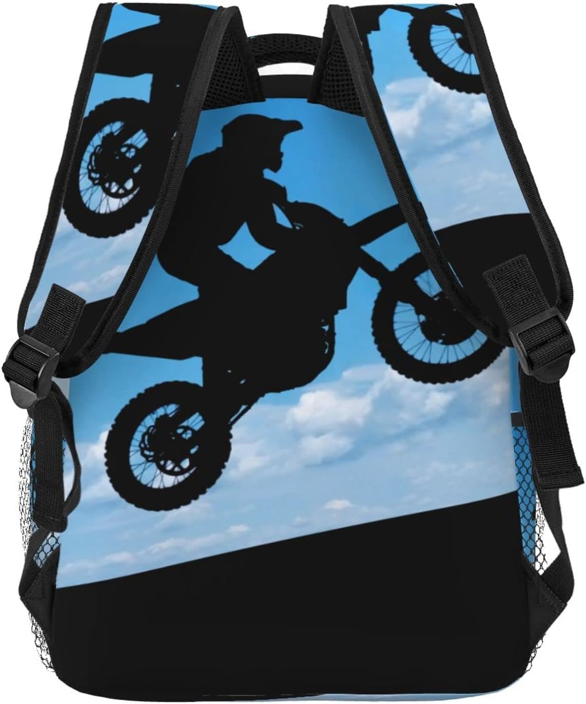 Dirt Bike Motorbike Motocross Backpack With Adjustable Padded Shoulder Straps 17 Inch Daypacks For College Travel