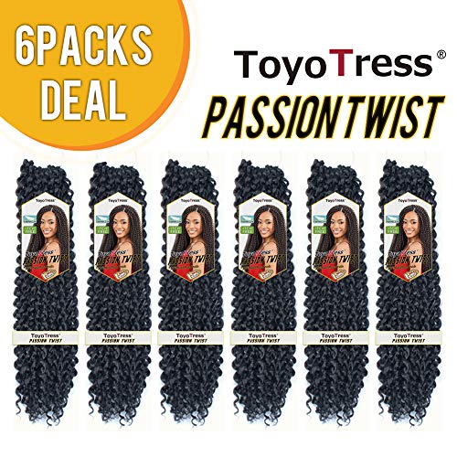 Ocean Wave Crochet Braids 8 inch 8 packs Synthetic Crochet Hair Extension （8", 1B)