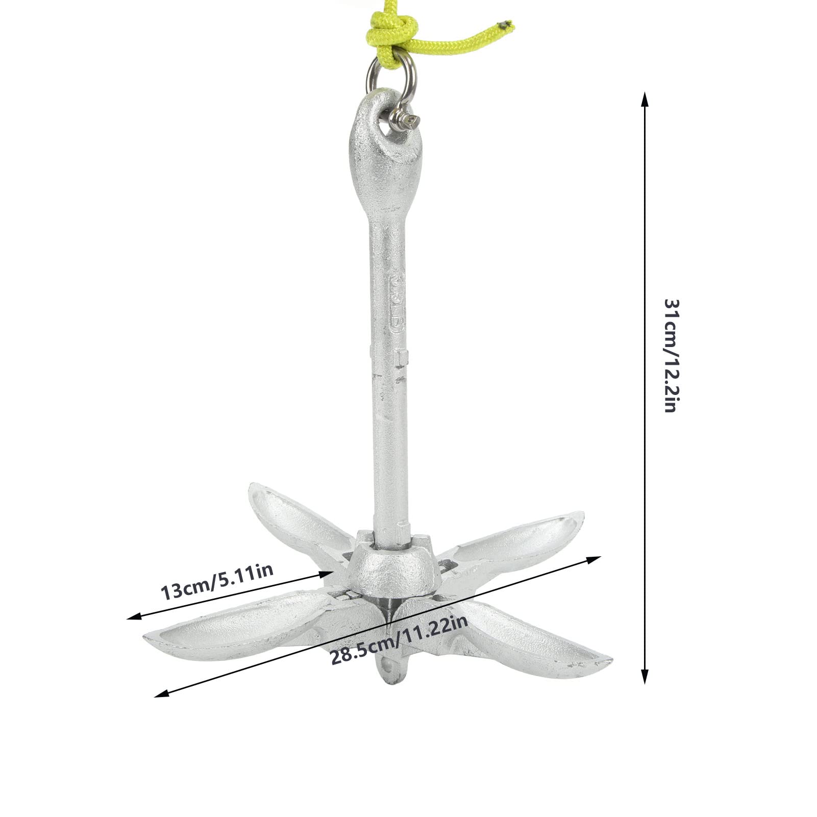 Keenso Ancre de Kayak, Ancre Marin Pliant en Acier en Acier en Carbone pour la Pêche, Kayak, Planche à Paddle