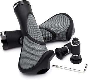 LYCAON Bike Fahrrad Griffe Anti-Rutsch Fahrräder Fahrräder Lenker Griffe Passend für MTB/BMX/Mountain/Downhill/Klappbare/Urban Fahrräder/Scooter (Schwarz, Kompakt)