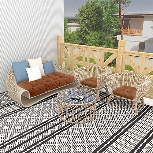 Focuprodu 3 Piece Set Of Wicker Furniture Cushions. Thickened And Durable Patio Furniture Cushions, All-Weather Outdoor Furniture Cushions For Outdoor/Indoor Use (Coffee) #TOP5