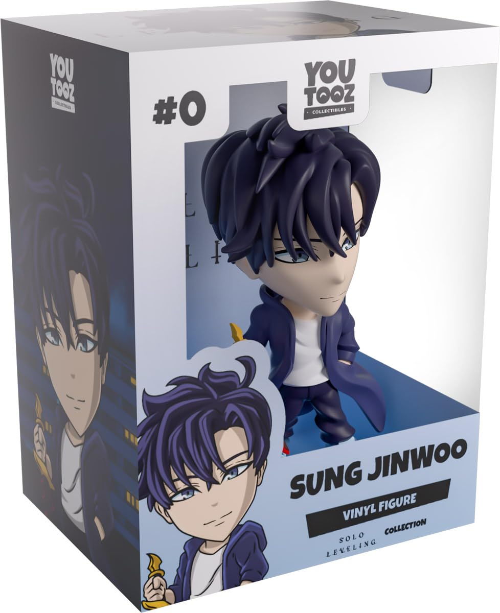 Youtooz Blue Sung Jinwoo 4.7 Inch Vinyl Figure, Solo Leveling Sung Jiwoo Shadow Monarch Collectible For Anime And Webtoon Fans