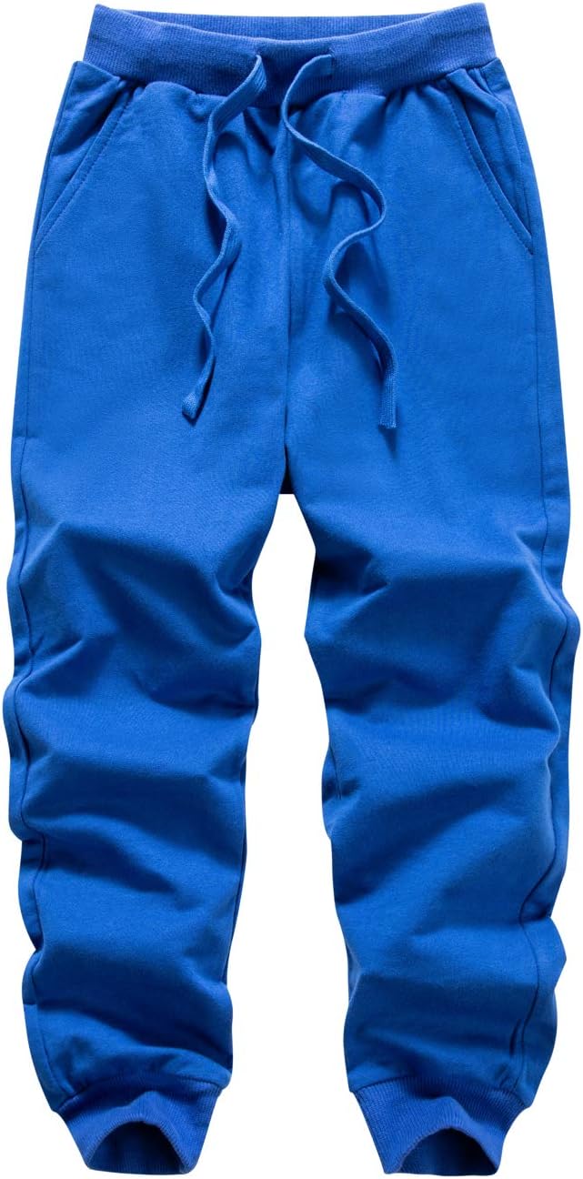 Boys' Solid Color Drawstring Cotton Sweatpants Jogger Pants for Kids