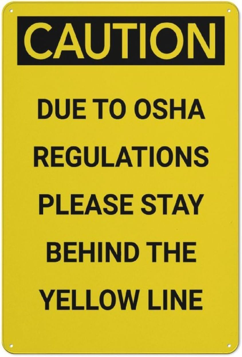 Pedestrian Safety Distance Warning Aluminum Sign, Color Anti-rust Plate, Station Mall Public Indoor Outdoor Safety Reminder Sign, 8x12 Inch