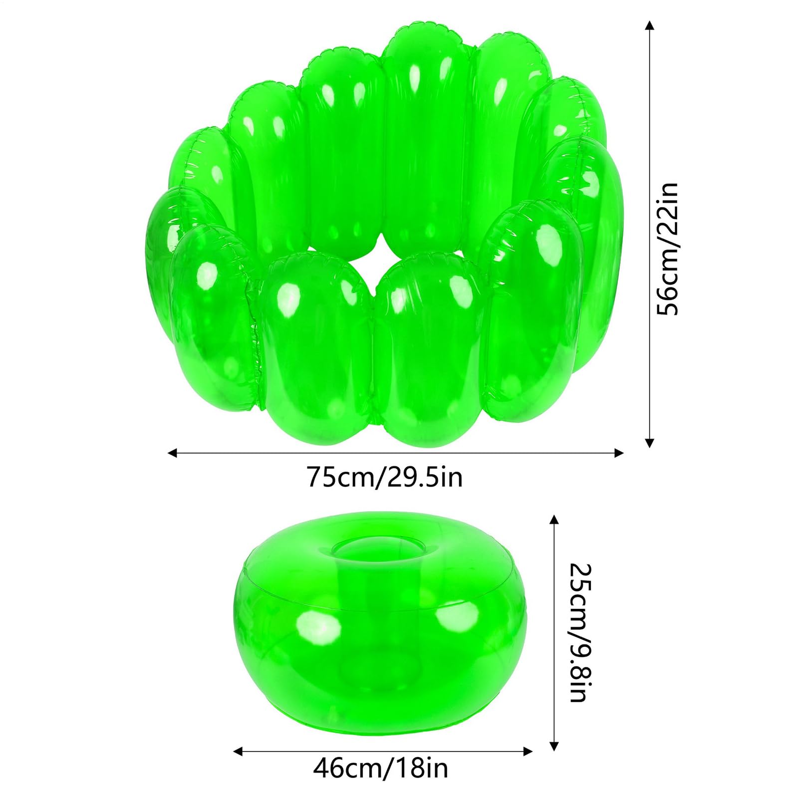 Generisch Silla de aire inflable, silla inflable - Jelly portátil