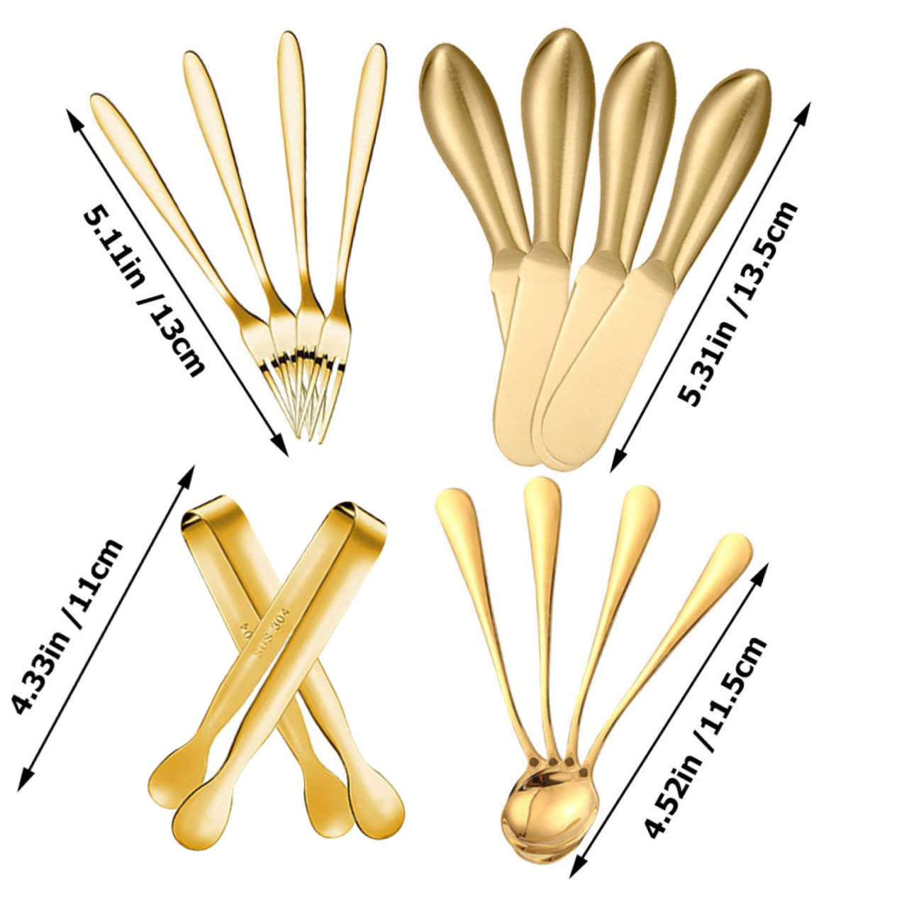 MUCKLILY 1set Stainless Steel Butter Spreader and Cheese Knife for Desserts Yogurt and Appetizers Utensils for Entertaining and Everyday Use