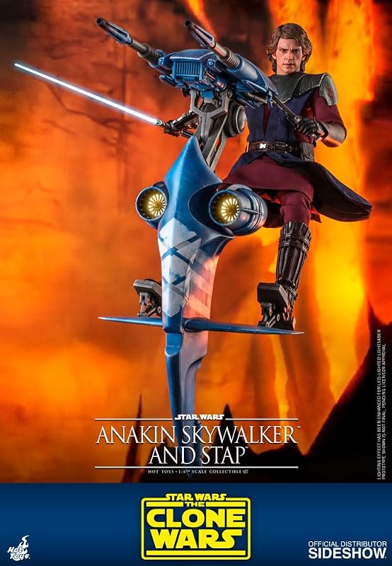 Star Wars Hot Toys 1:6 Anakin Skywalker and STAP Set - : The Clone Wars | Star Wars The Clone Wars 12 Inch Action Figure 1/6 Scale Series - Anakin Skywalker and STAP 906795