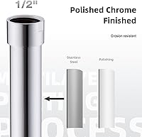 Vista 5 de Extensión de brazo de ducha cromado, extensor de montaje de brazo de 6 pulgadas para cabezal de ducha superior, tubo extensor de hembra a macho