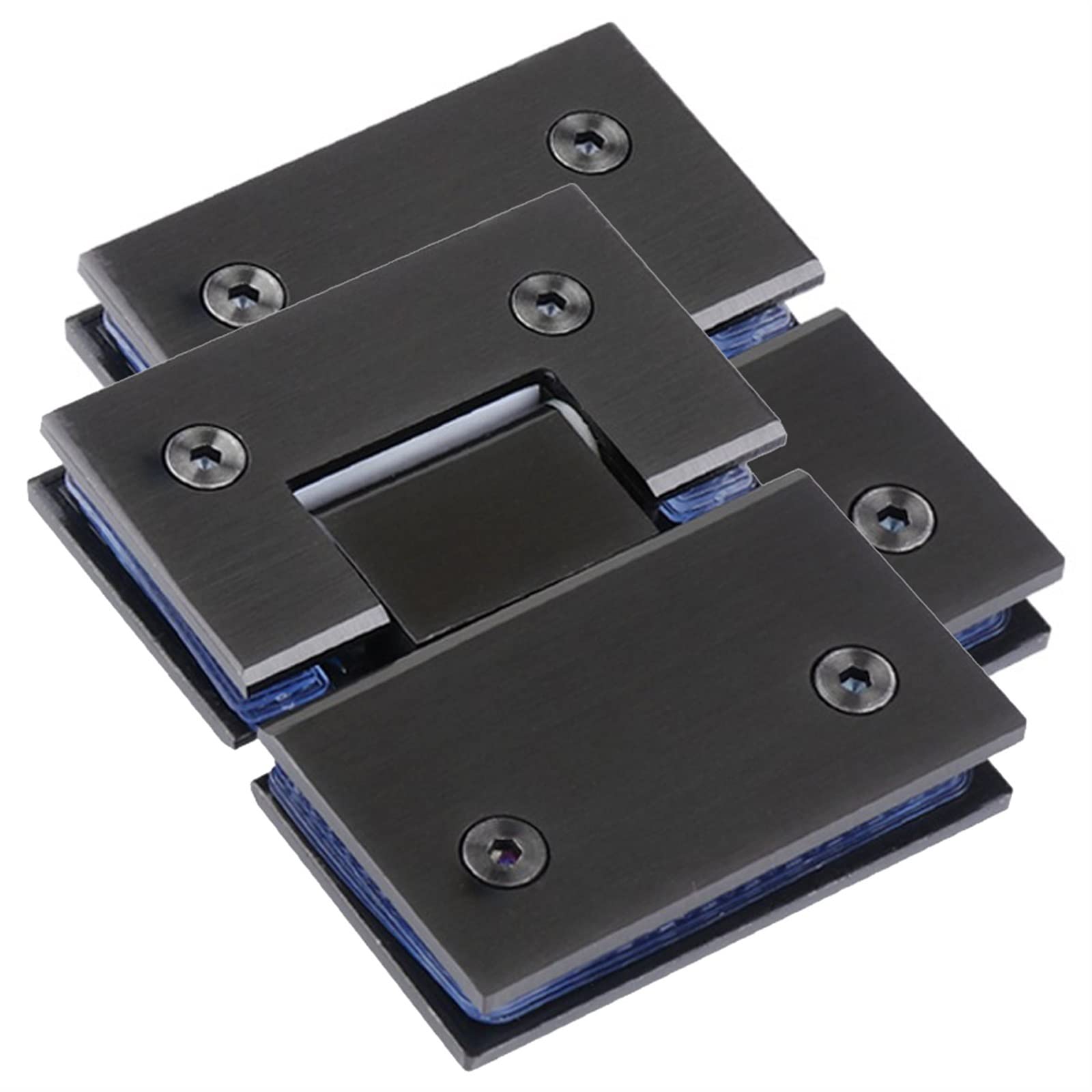 Myxjx One Color Hinges, 2Pcs 304 Stainless Steel,180° Two-Way Bathroom Glass Clamps, 8-12Mm Frameless Door Shower Hinges