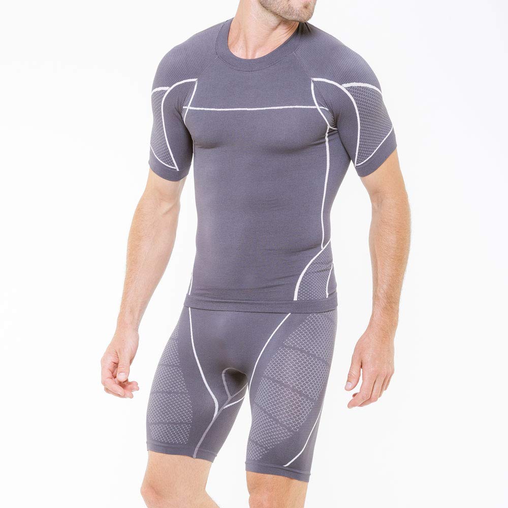 Sveltek Cellutex Men's T-Shirt and Shorts, mens, L037, gray, FR : Taille Unique (Taille Fabricant : L/XL)