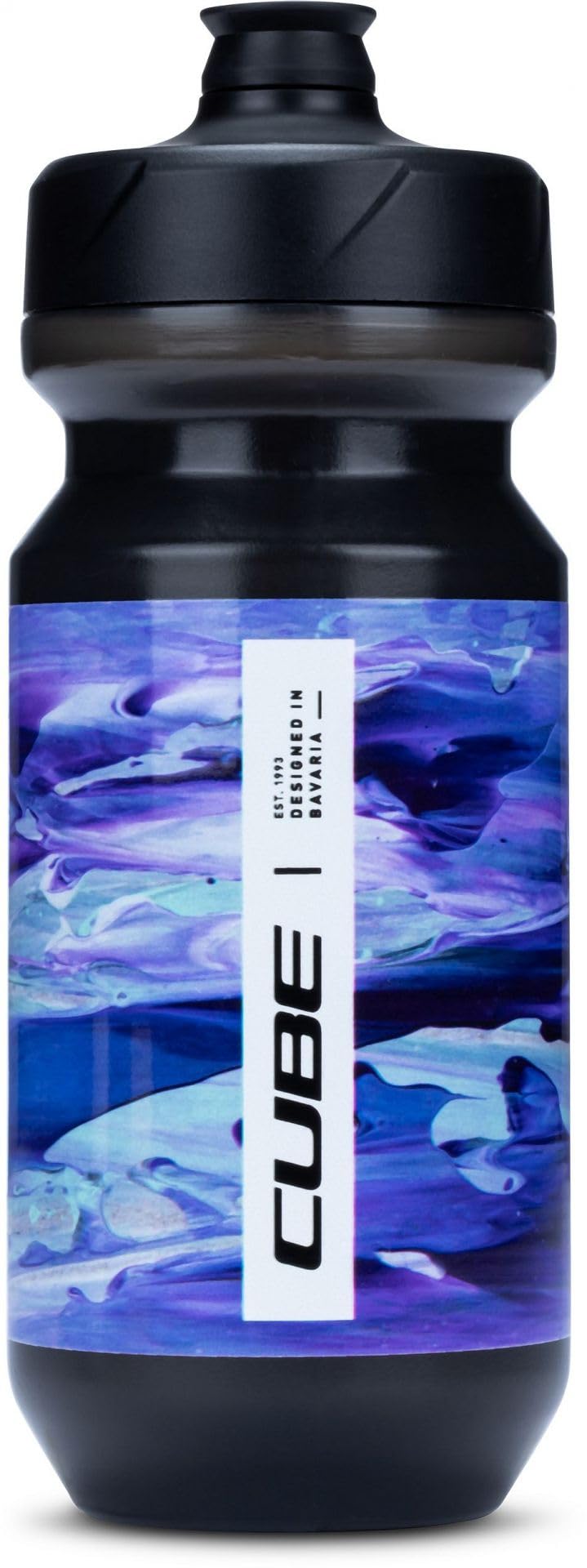 Cube Flow Bottle - Pattern, 0.5L / Bicycle Cycling Cycle Bike Riding Ride Mountain MTB Road Water Vessel Bidon Flask Sport Outdoor Exercise Drinking Drink Gym Accessory Fits HPP HPA Cage 500ml