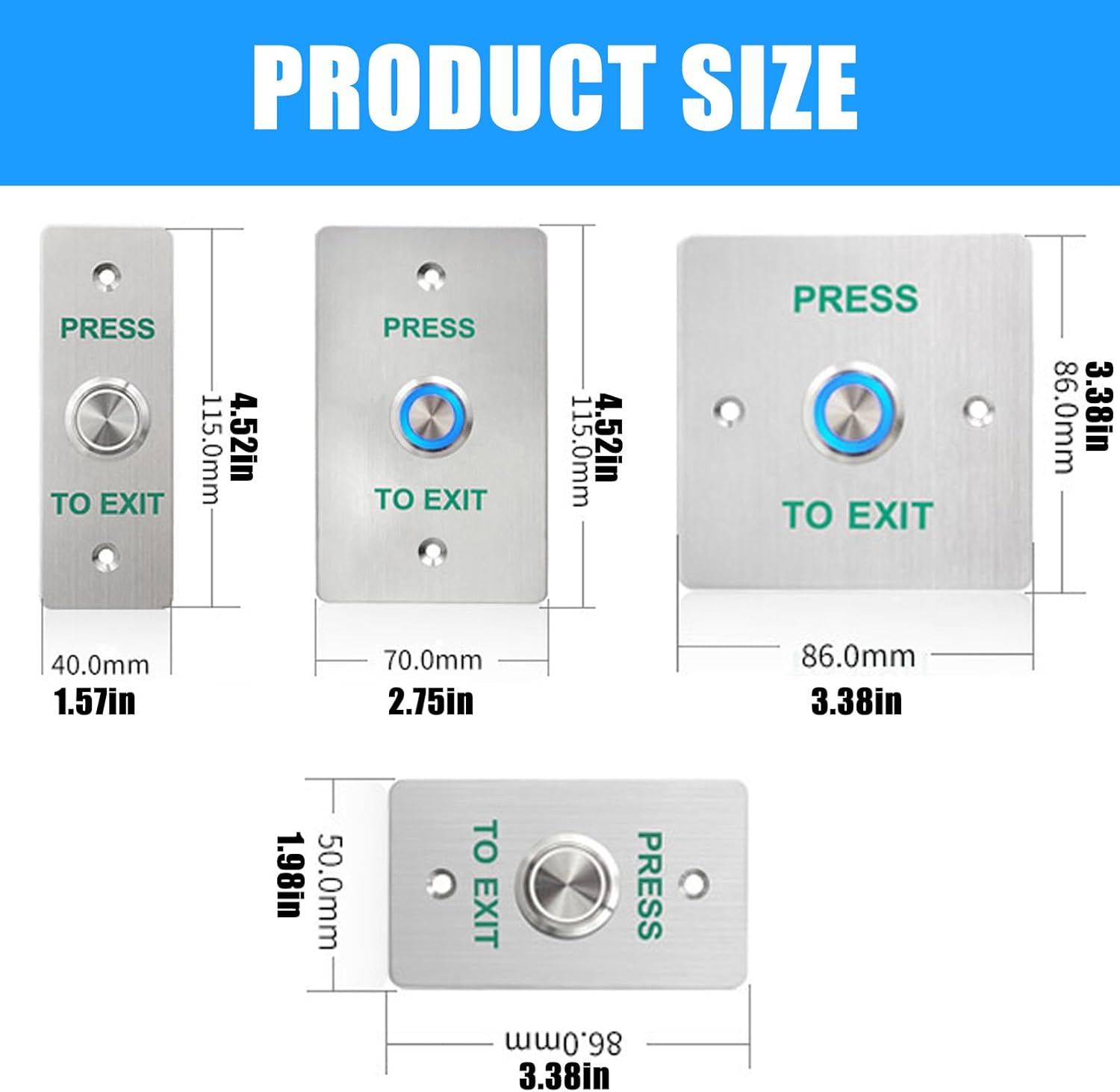 Stainless Steel Round Doorbell Button For Outdoor Gardens Wet Areas Impacts Resistant Button