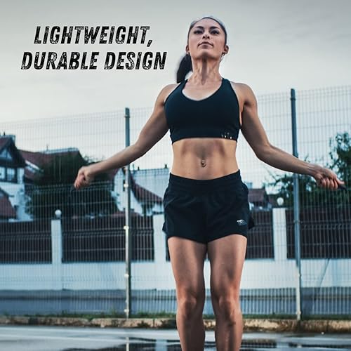 Miniatura 7 de Cuerda de velocidad clásica de acero de 10 pies para hombres y mujeres, cuerda de saltar ajustable para entrenamiento cardiovascular, artes