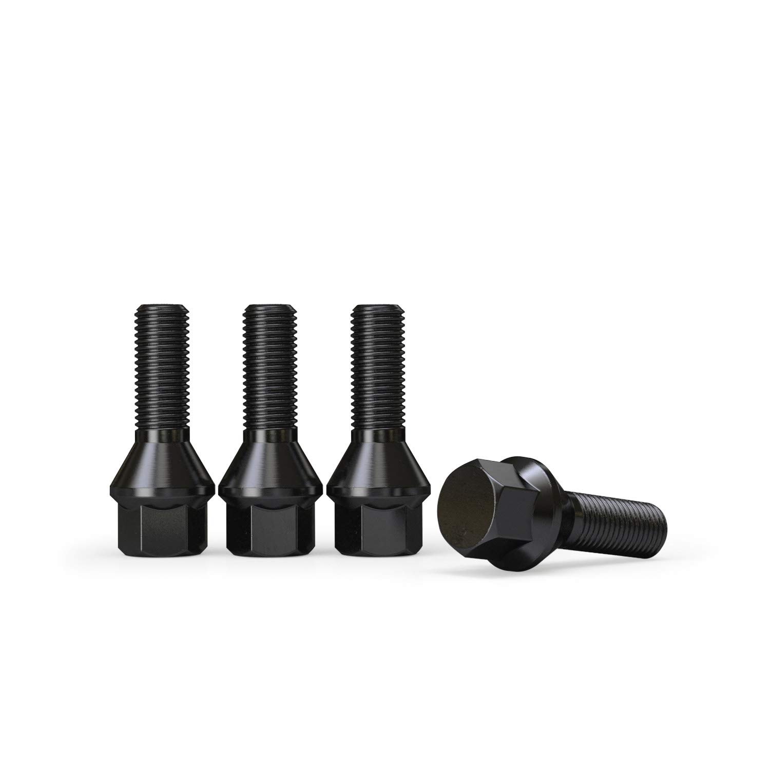 20pcs OEM Length Black Lug Bolts 14x1.5 (27mm Shank Length, Cone Conical Seat) Compatible with Audi TT A3 A4 S4 A5 S5 A6 S6 A7 S7 A8 S8 B5 B6 B7 B8 VW Volkswagen Jetta Golf GTI R32 Passat CC Beetle