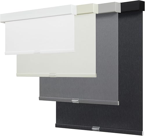 Persianas enrollables 100 % opacas para ventanas, sin cordones, con protección UV, tela jacquard para oscurecer la habitación, con aislamiento