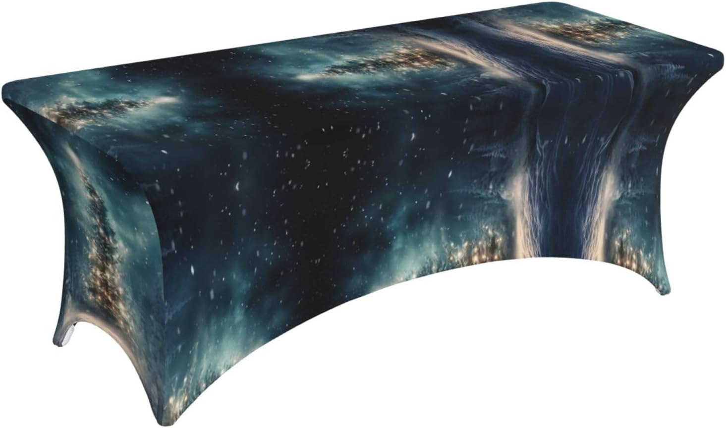 Christmas Tree Snow Print Table Cover Rectangular Tablecloth for 6-Foot Tables for Wedding Banquets Outdoor