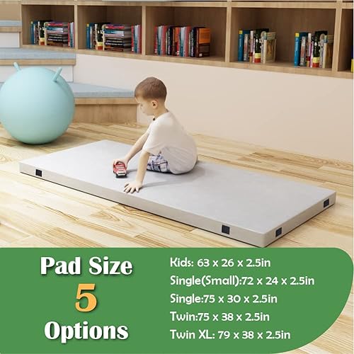 Miniatura 5 de CertiPUR-US - Colchón de espuma viscoelástica para campamento, pequeño (72 x 24 x 2.5 pulgadas), tapete de dormir enrollable portátil para viajes,