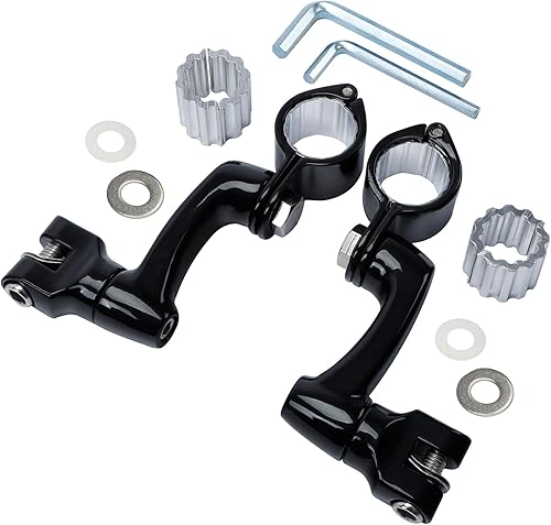 Miniatura 2 de TCT-MOTORPARTS Soportes de clavijas de pie de barra de carretera negro para Harley Touring 2225321.378 in