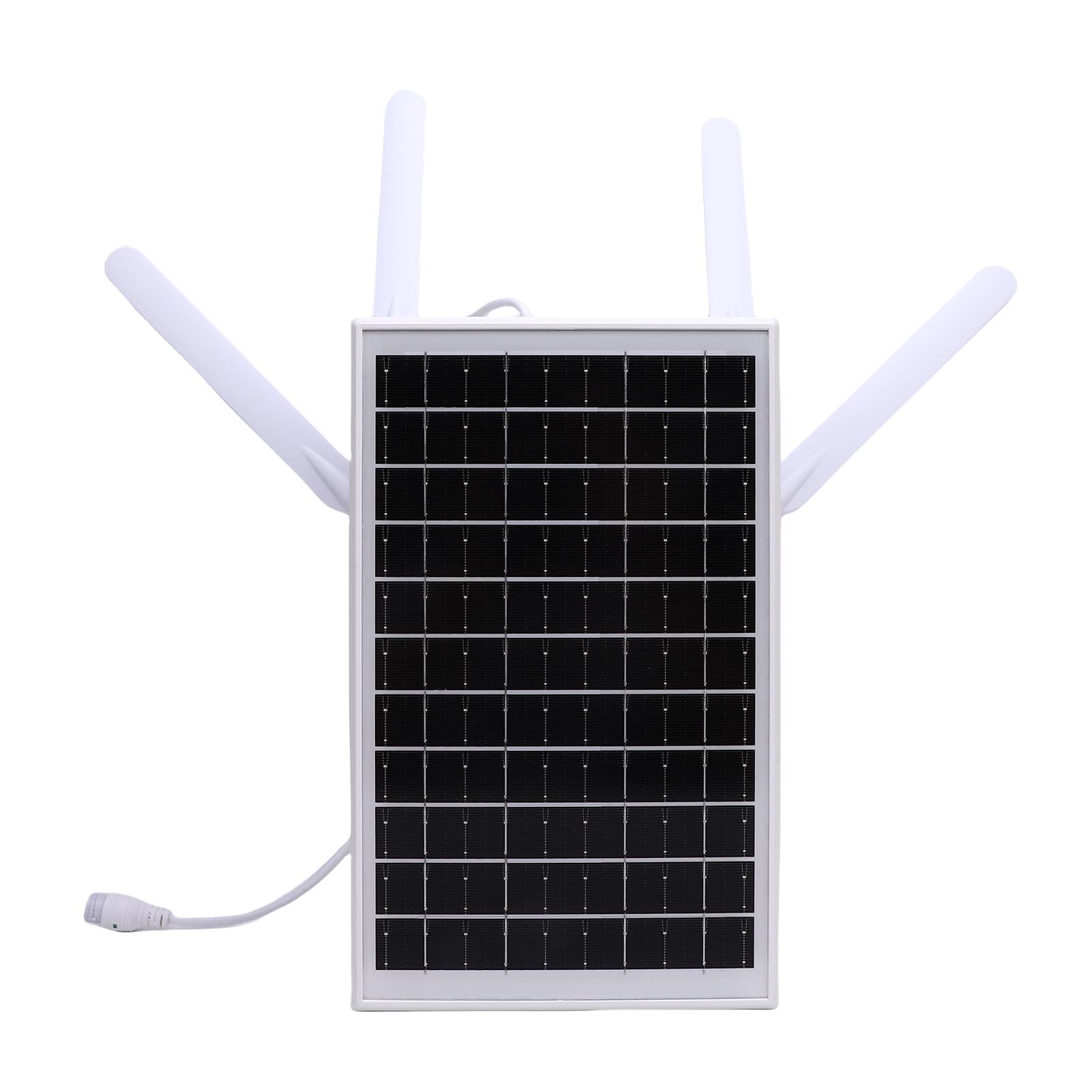 Solar Powered 4G LTE Modem Router Solar WiFi Extender with SIM Card Slot 7-Day Backup for Camping, RVs, IP66 Water Proof, 1 Set of Accessories (White Antennae)
