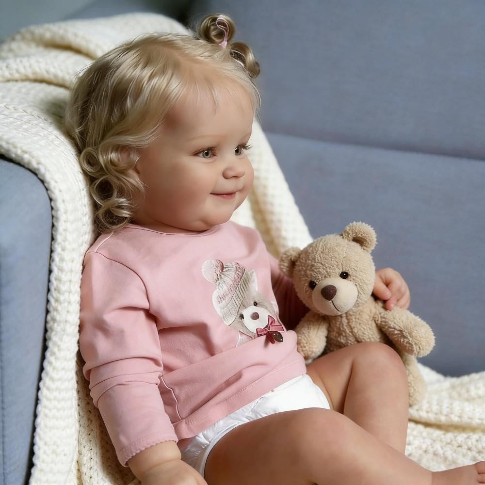 Zero pam Reborn Baby Mädchen 20 Zoll 50 cm Süß Lächeln Reborn Baby Puppe Lebensechte Echte Babygröße Verwurzeltes Haar Realistische Wasserdicht Reborn Babys Puppen mit Zubehör