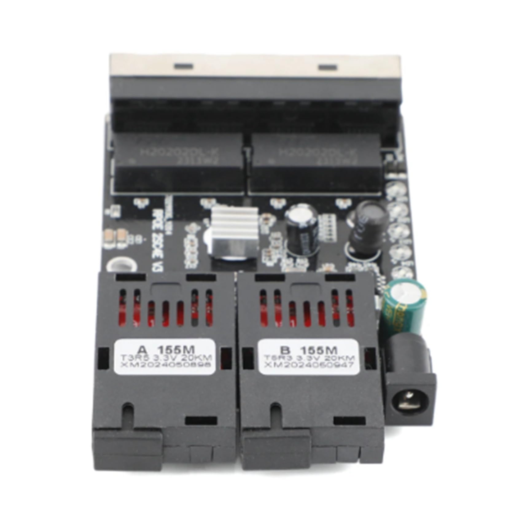 5X Convertisseur de Média Fibre Optique 100 M, 4 Connecteurs RJ45 vers 2 Connecteurs Optiques SC A+B, Ports 1310 Nm/1550 Nm, Carte PCBA, Commutateur Ethernet 20 Km