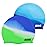 Aegend 2 Pack Kids Swim Cap for Girls Boys Age 3-8, Waterproof Swim Cap Kids Durable Silicone Swimming Cap for Long Hair, Blue & Green