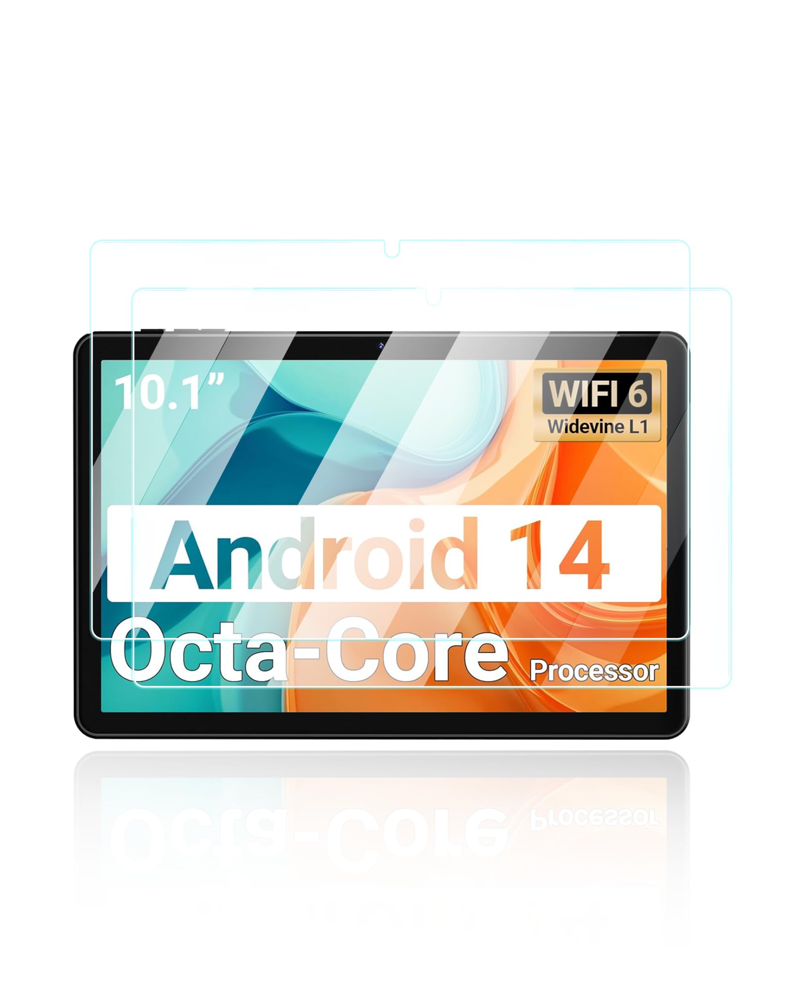 UYRUREL Screen Protector for DigiLand R10 XS 10.1" Android 14 Tablet, Anti-Scratch 9H Hardness Touch Sensitive 2.5D Rounded Edges Bubble Free Easy to