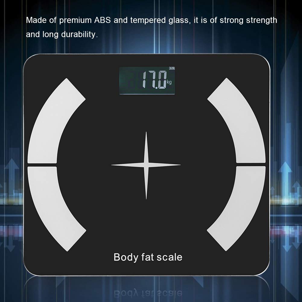 Generic Bilancia per Grasso Corporeo Bluetooth, Bilancia Intelligente Ad Alta Precisione per Uso Domestico, ABS Resistente e Vetro Temperato, Dimensioni 290x265x23 Mm
