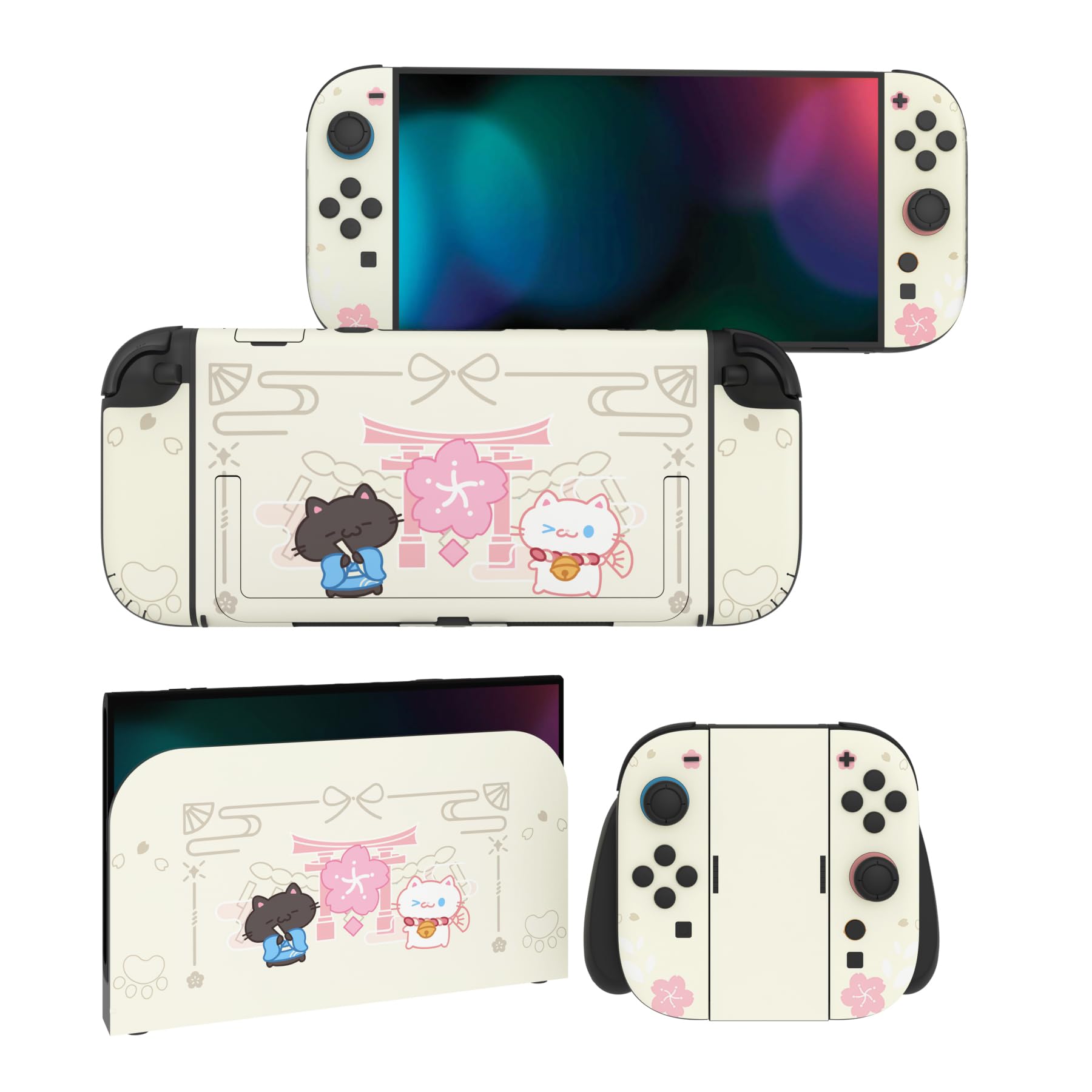 PlayVital Full Set Protective Skins for Nintendo Switch 2 Console & Joycon, Customized Vinyl Decal Wrap Sticker for Nintendo Switch 2 & Dock & Hand Grips - The Great Wave off Kanagawa — view 11