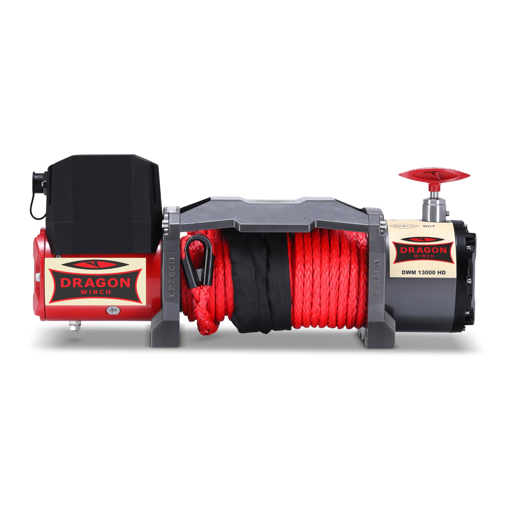 Dragon Winch Verricello Elettrico 24V Maverick 13000 lbs / 5897 kg Cavo in Sintetico 20m Verricello per Auto e Carro Attrezzi incluso telecomando senza fili + argano accessori | Impermeabile IP67