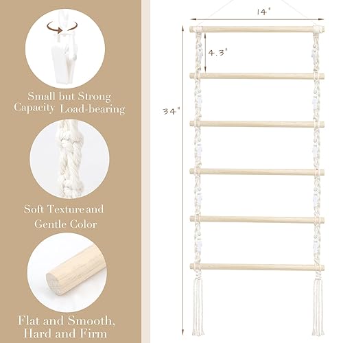 Miniatura 2 de Organizador de pinzas para el cabello, soporte colgante de macramé para el cabello y almacenamiento para niñas, colgador de clips de garra para el