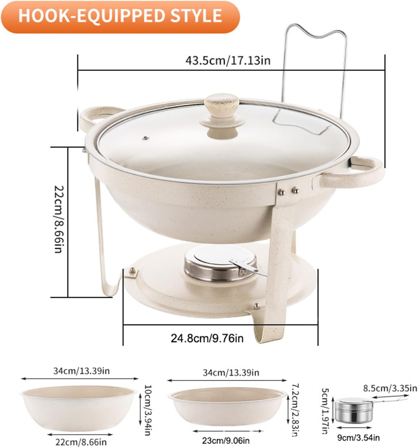 Buffet Dishes, Nonstick Dinner Plate, 13.78x13.78x5.51 Inches Chafing Dish Grip, Heat Resistant Gadget with Balance, Stylish Party Accessory with Style Finish, Home Accessories for Wedding Receptions