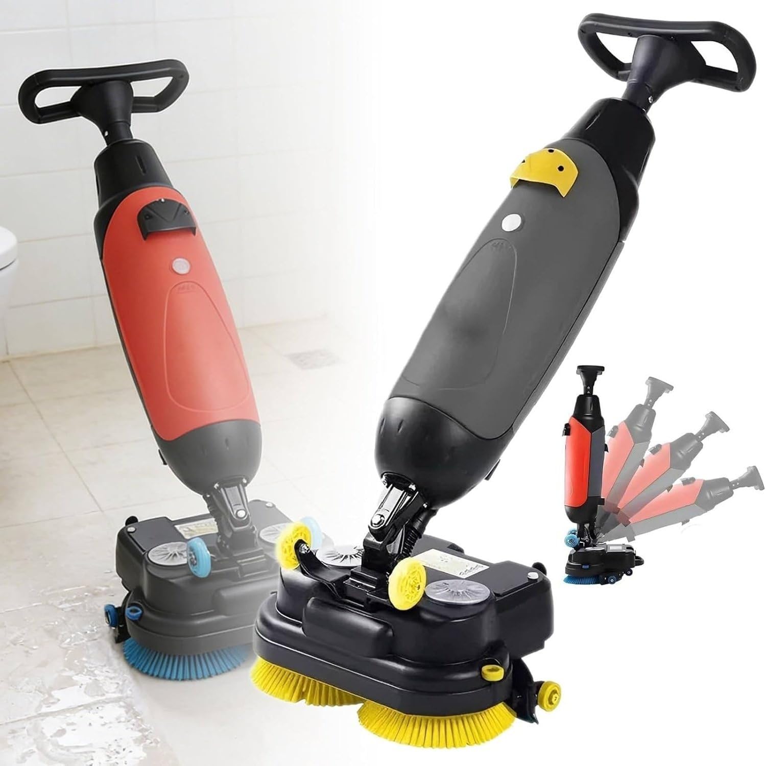 Scrubber portatile per pavimenti, compatto per pavimenti da ufficio, mini detergente professionale per piccoli spazi commerciali