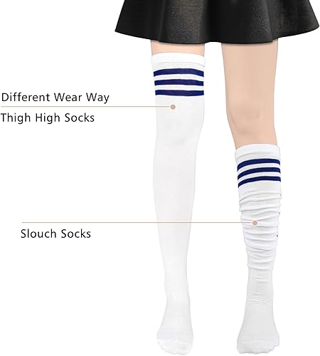 Miniatura 3 de WY LIGHTING LEVEL Women Long Thigh High Socks Stripes Thin Tube Socks Thigh High Tights Over Knee Socks Casual High Stockings