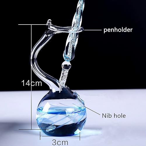 Miniatura 5 de Pluma de cristal hecha a mano, pluma fuente de vidrio, tinta líquida, pluma para uso en oficina, regalo para estudiante (conjunto de pluma de