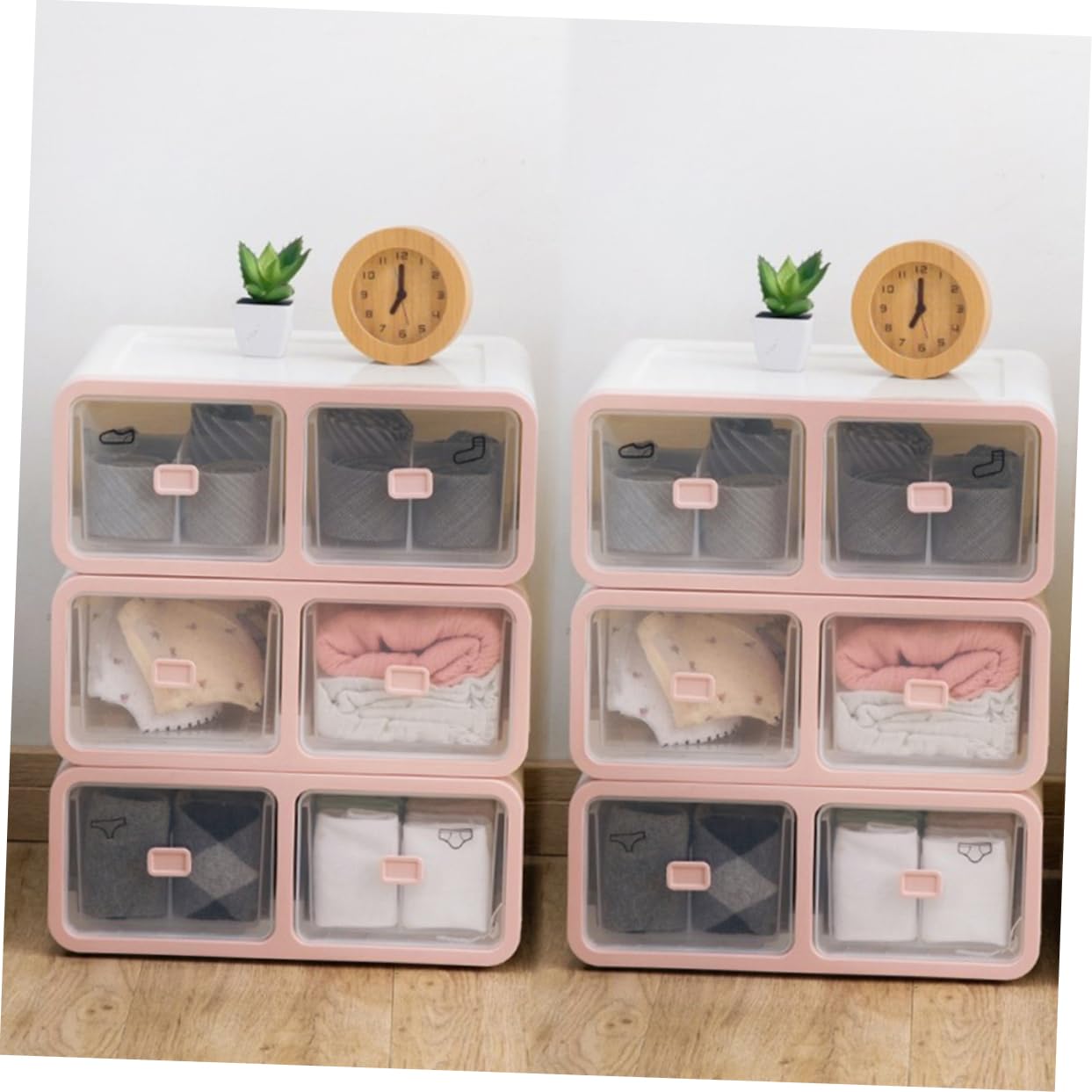 16cuadrículas Caja Organizadora Ropa Interior Calcetines Contenedor Almacenamiento Plástico Divisor Cajón Escritorio Fácil Limpiar