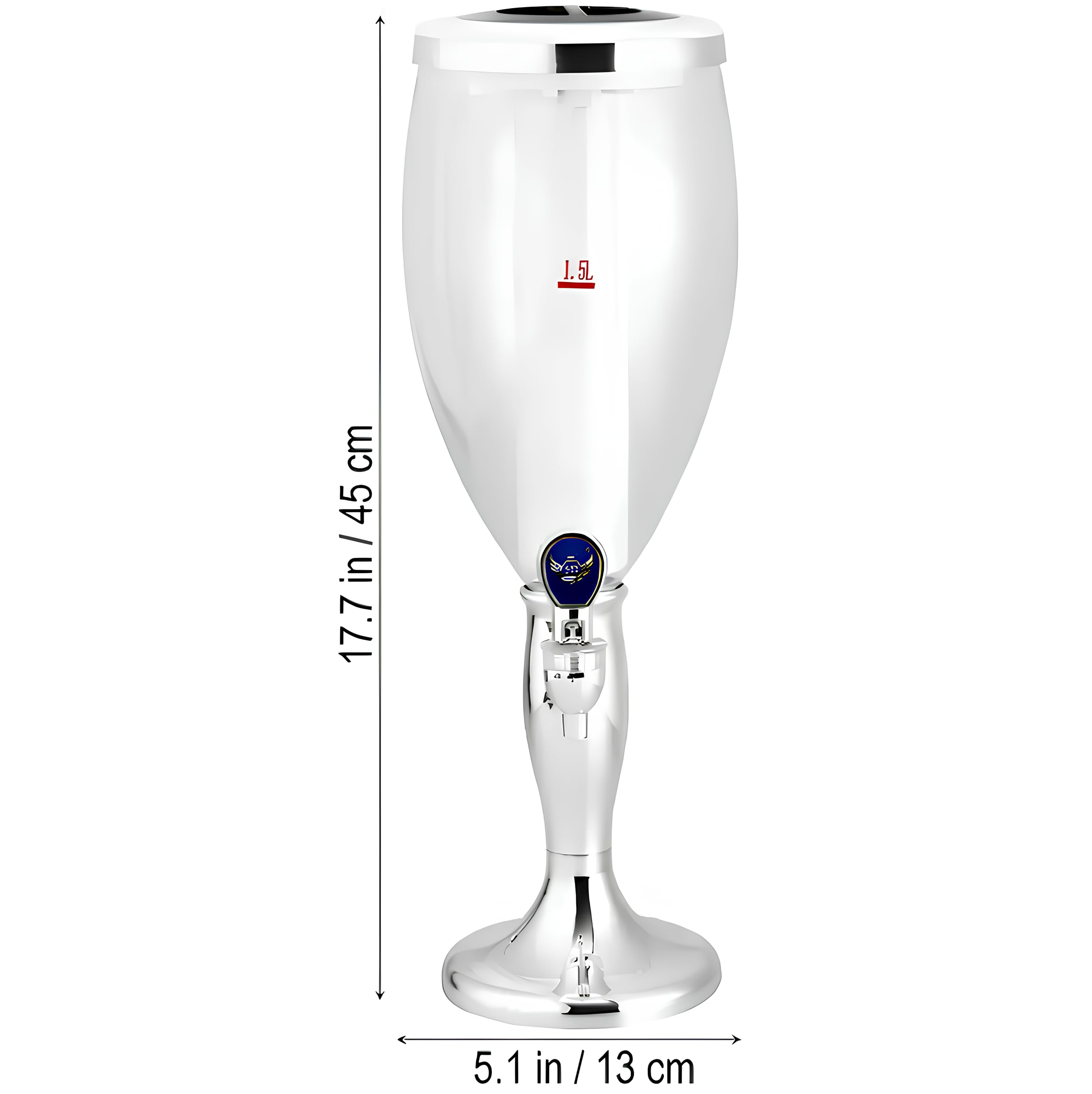 Dispensador de cerveza de 1,5 L con compartimento de hielo central, iluminación integrada multicolor, dispensador de bebidas con grifo, acabado dorado