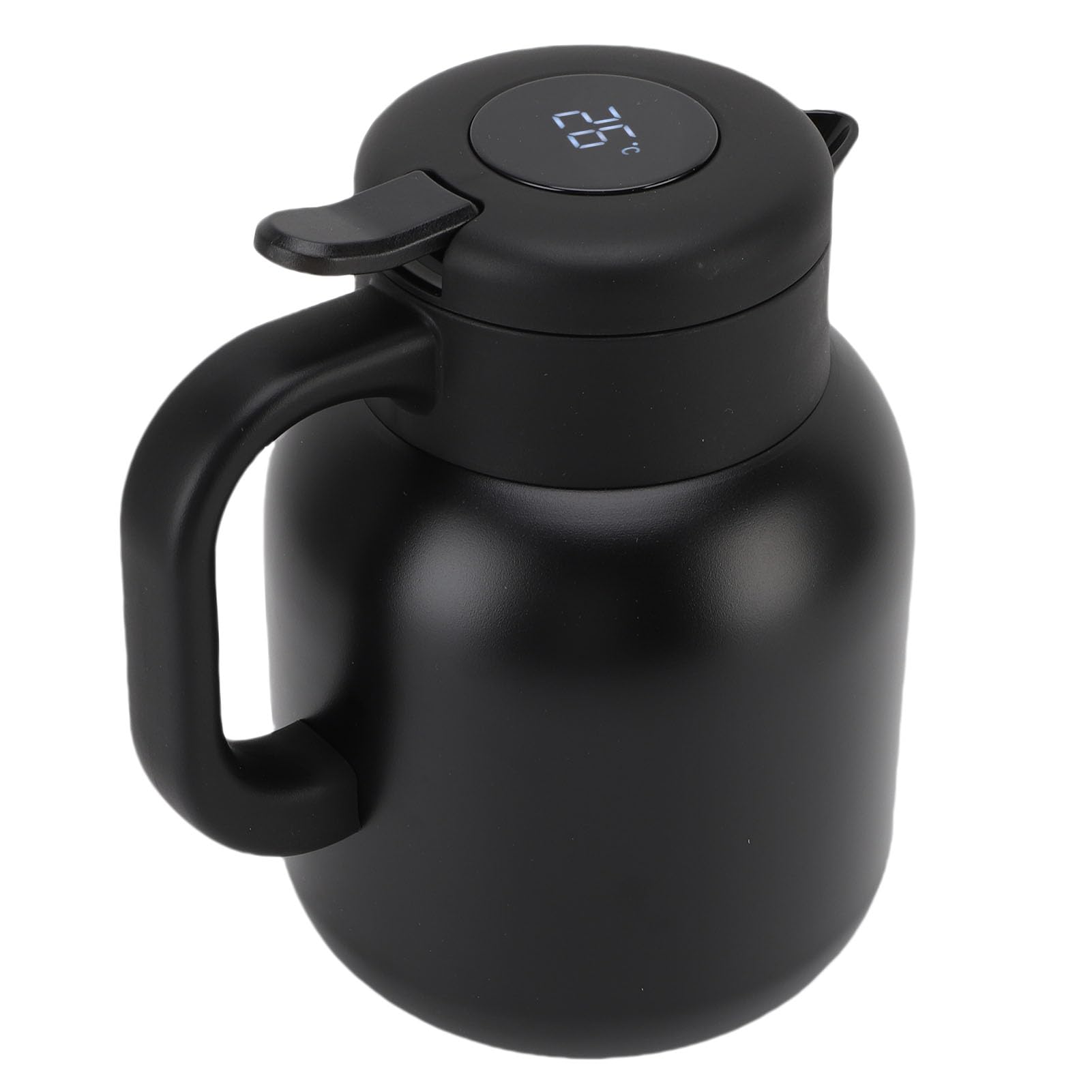 Dispensador de Acero Inoxidable Al Vacío 1500ml con Infusor de Malla Fina y Pantalla de Temperatura para Café Té Bebida Caliente Retención de Calor 24 Horas (BLACK)
