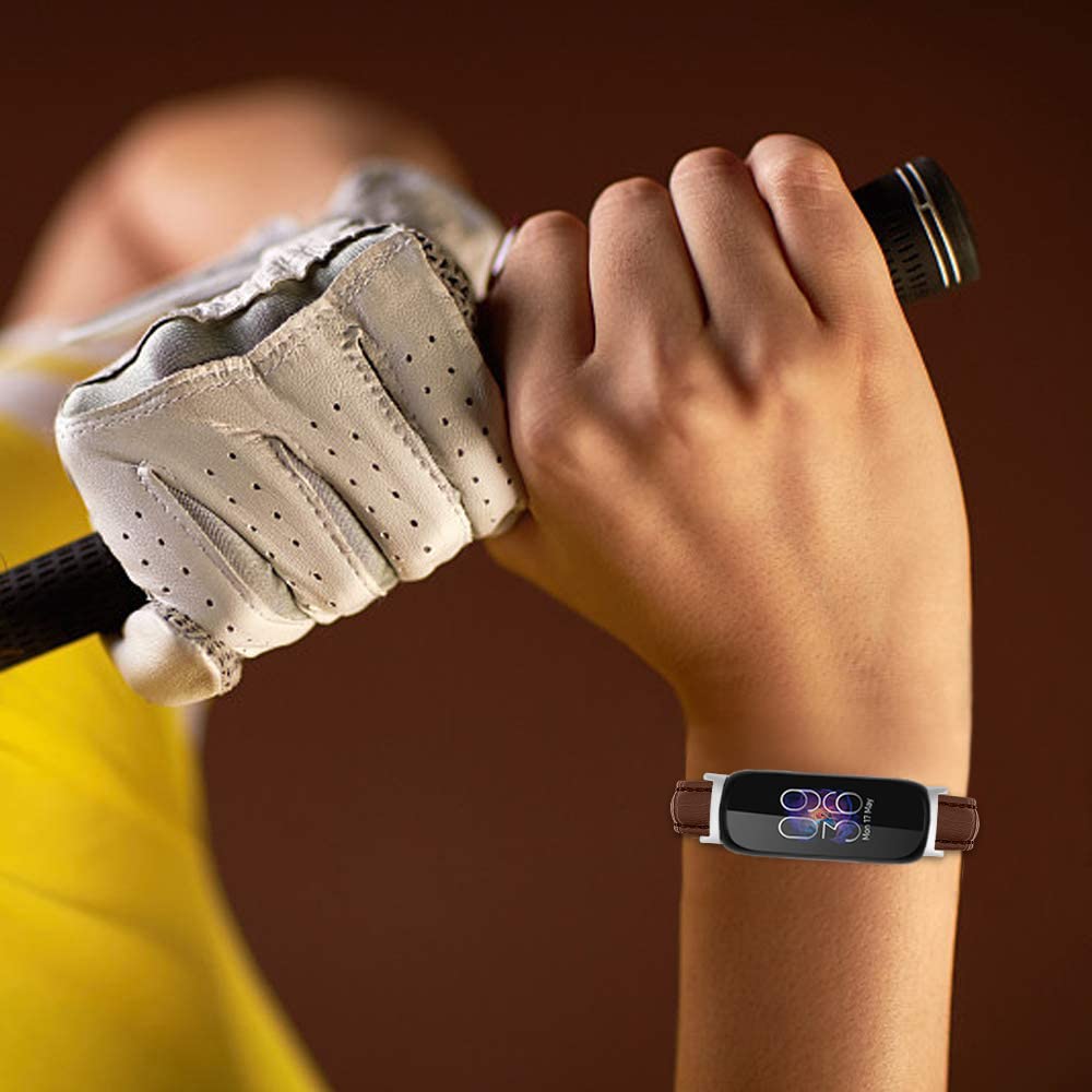 Armband kompatibel mit Fitbit Inspire 3 Bändern, Ersatz-Armband aus echtem Leder, Schnellverschluss, Uhrenarmbänder für Fitbit Inspire 3 Smartwatch-Zubehör