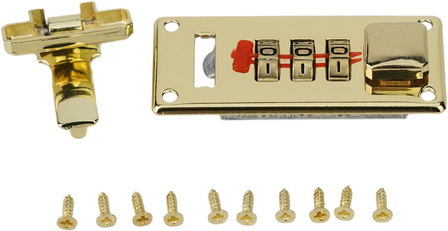 Retro Hardware Combination Lock Latch Suited For Various Box Types for Vintage Jewelry Wooden Boxes Case (Yellow Left)