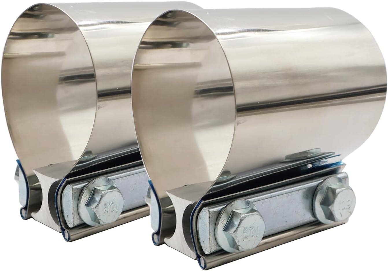 2.5 Inch Exhaust Clamp Stainless Steel Joint Band Clamp(2Pcs)