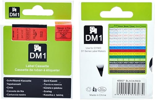 Miniatura 7 de Paquete de 2 cartuchos de etiquetado compatibles con Dymo D1 Tape 45807, negro sobre rojo, compatible con LabelManager 350D 400 500TS (34 pulgadas