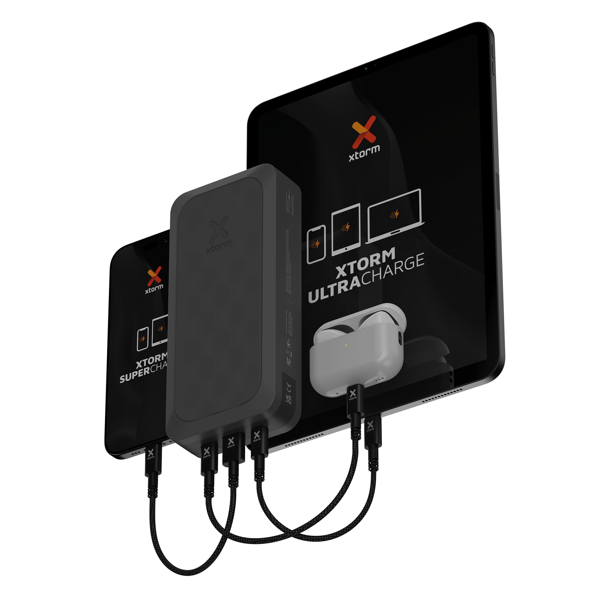 Xtorm Fuel Series 5 67W Powerbank 27.000 mAh - Pantalla LED - 2 x USB-C PD / 1 x USB-A - Material GRS - Funciones de Seguridad - Adecuado para Smartphone, Tablet y Laptop - Negro