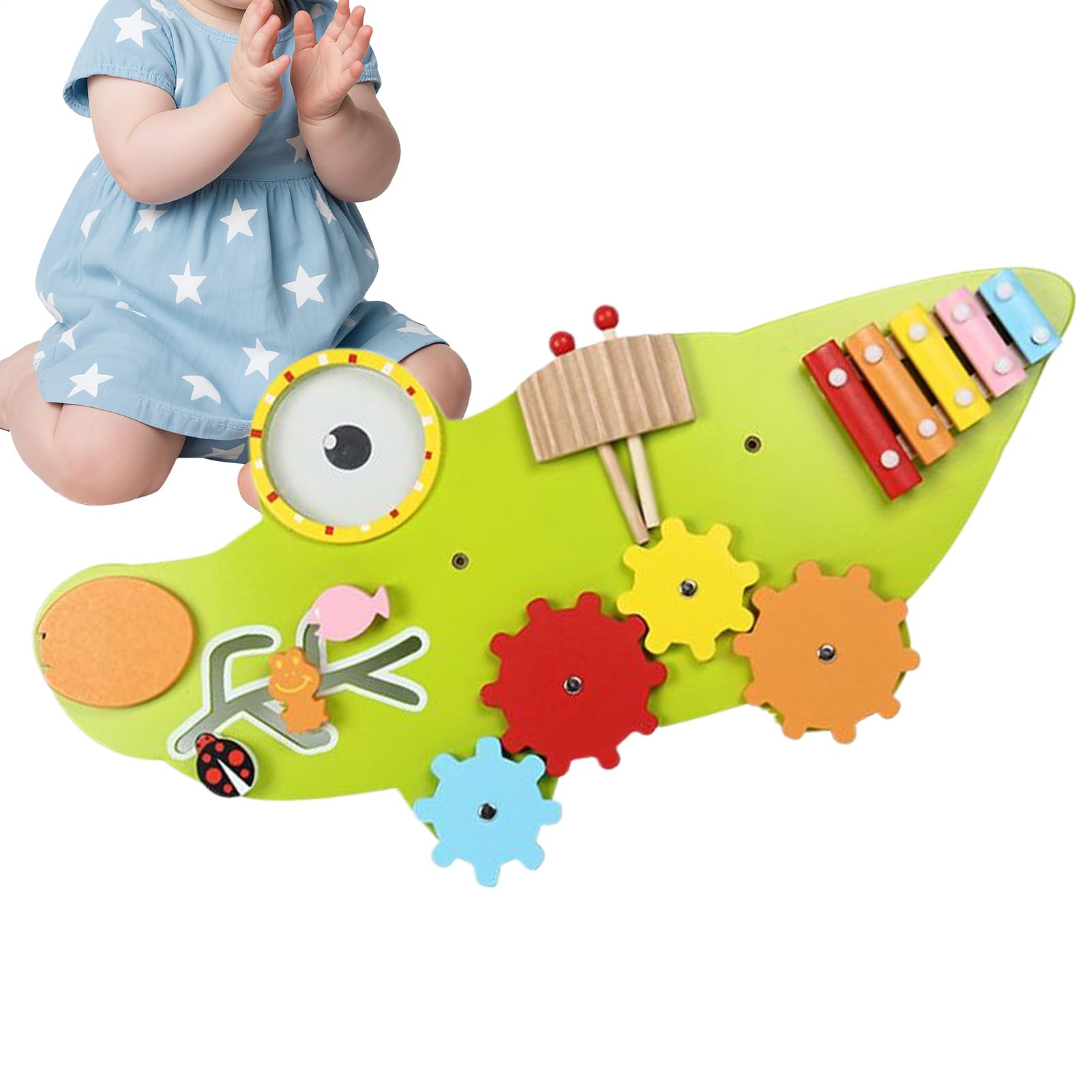 Pannello Sensoriale da Parete Giocattolo Educativo per la Infanzia | Pannello Sensoriale in Legno da Parete per Bambini e Bambine, la Casa, la Scuola Materna, l'Asilo , l'Aula e la Sala da