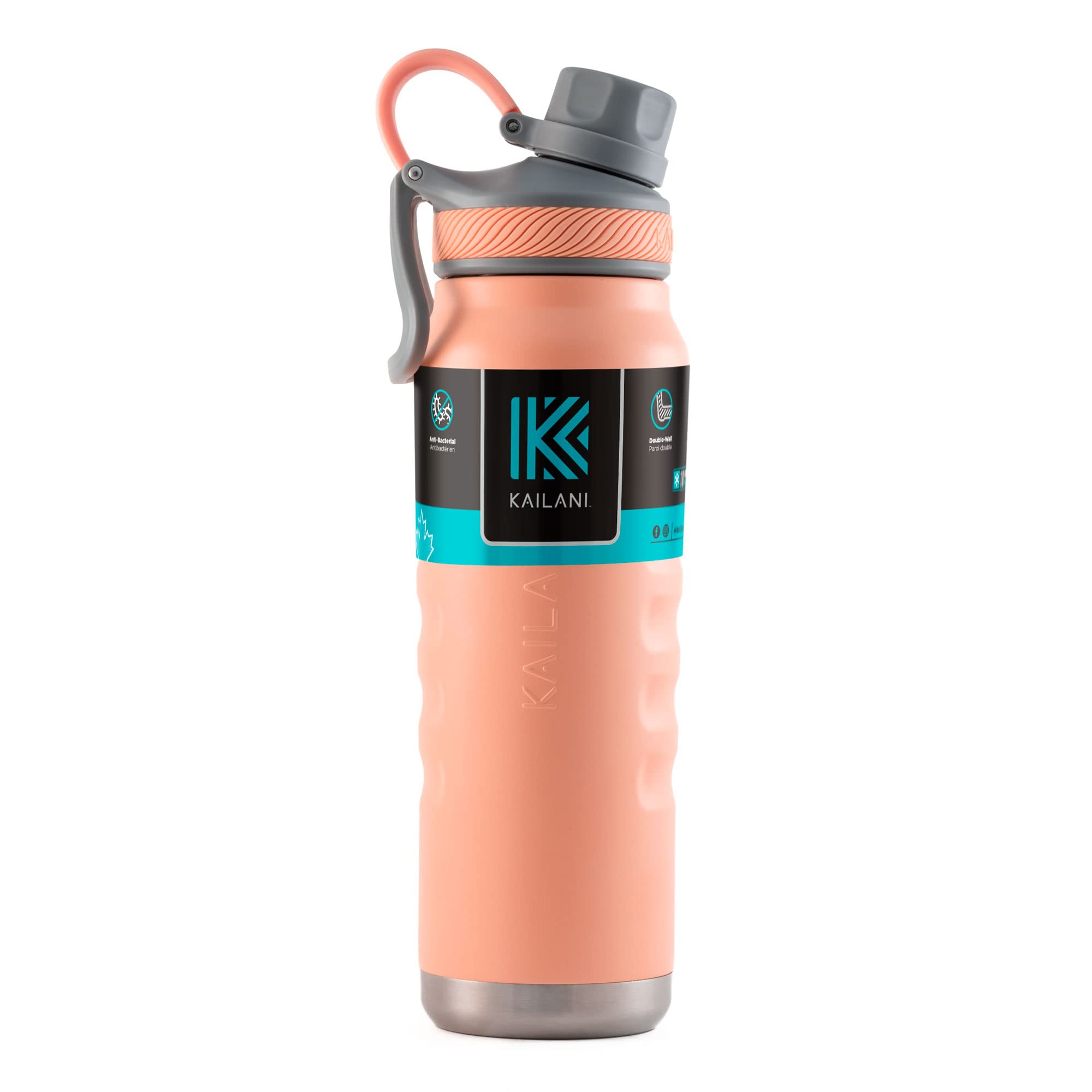 KAILANI Isolierte Edelstahl-Wasserflasche 680ml - Doppelwandig, BPA-frei, Mit Trinkverschluss, Für Sport & Reisen