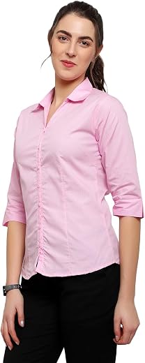 Blue Ronin Cotton Regular Fit Formal/Casual Shirt || Comfortable Shirt for Women's Pink