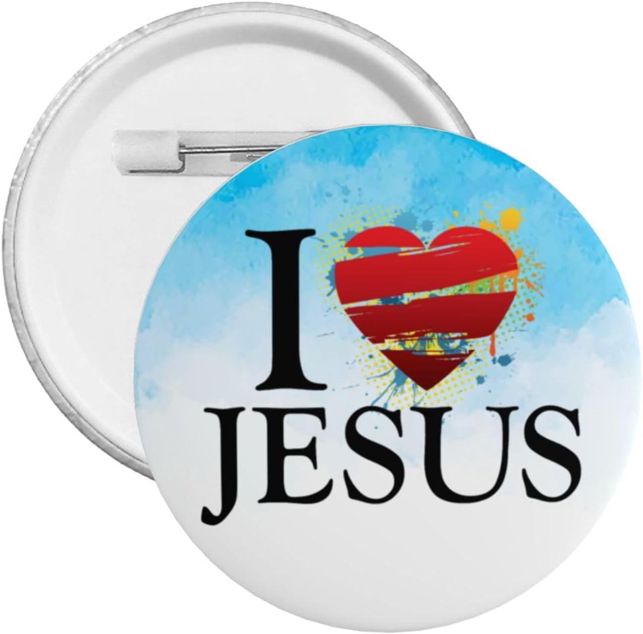 1 PCS Round Badges i love jesus Funny Badge Button Pins for Men Brooch Women