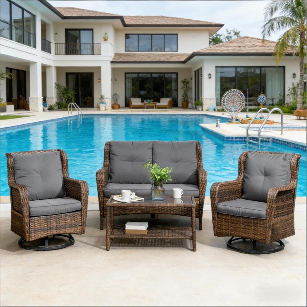 Premium Outdoor Patio Dining Set with Weather-Resistant Wicker Table and Comfortable All-Weather Chairs